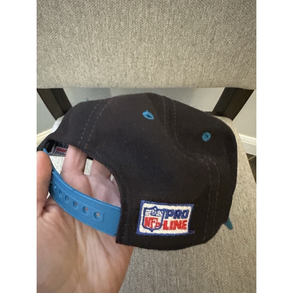 VTG 90s Jacksonville Jaguars Logo Athletic Sharktooth Black Dome Snapback Hat - Picture 4 of 7